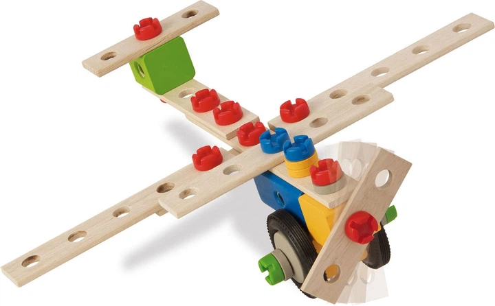 Дерев'яні кубики Eichhorn Constructor 4in1 65 елементів 5632681 (4051902001363) - зображення 4