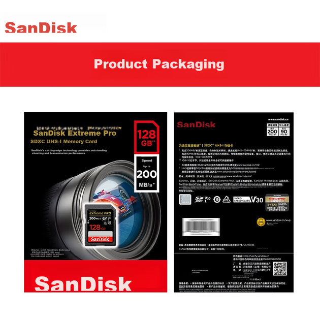Карта памяти SANDISK Extreme Pro SDXC 128GB UHS-I U3 V30 A2 (SDSDXXY-128G-ZN4IN) - изображение 6