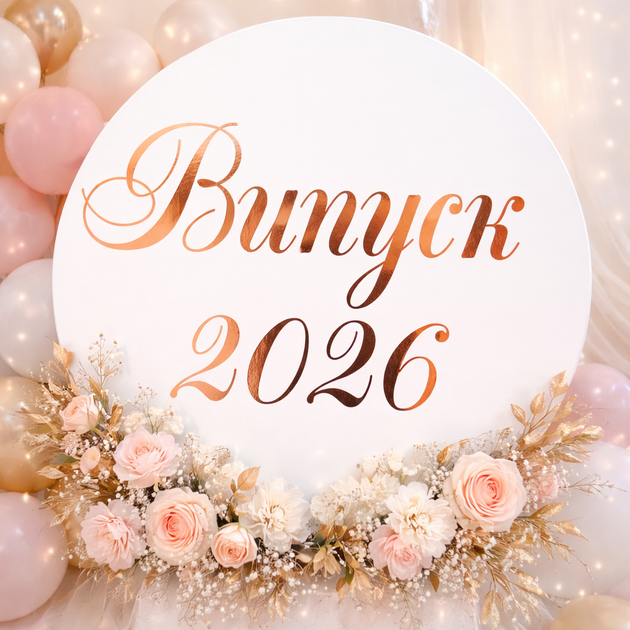 Міні Банер Для Фотозони Випуск 2026 Рожеве Золото Випускний - зображення 2