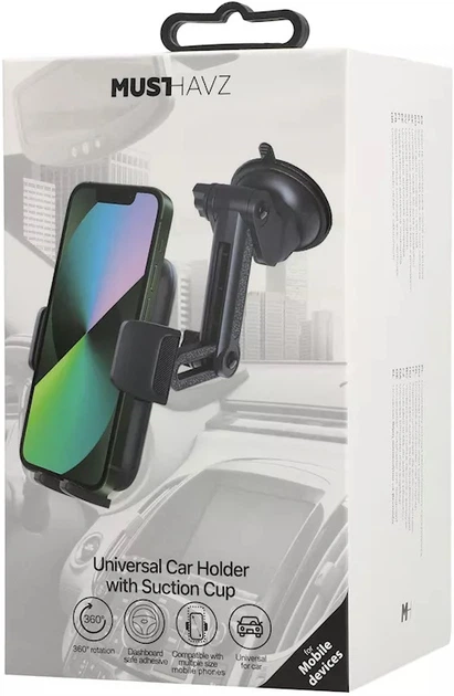 Автомобільний тримач для телефону Musthavz Car Holder Black (MHUHDASH2) - зображення 2