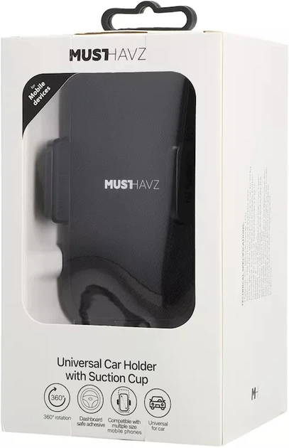 Автомобільний тримач для телефону Musthavz Car Holder Black (MHUHDASH2) - зображення 3