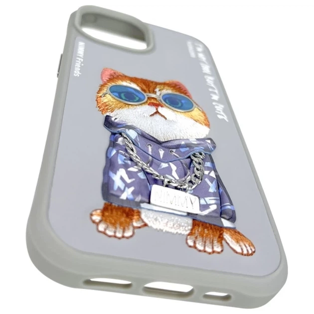 Etui Nimmy Glasses Cool Cat do iPhone 15 Grey (6971080310898) - obraz 9