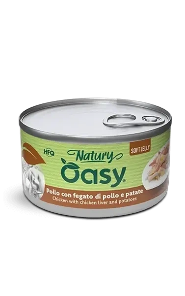 Консервований корм OASY CAT Wet Natury Вологий корм з куркою, печінкою та картоплею для дорослих котів 85 г (4329512937) - Фото 1 Консервований корм OASY CAT Wet Natury Вологий корм з куркою, печінкою та картоплею для дорослих котів 85 г (4329512937) - зображення 1