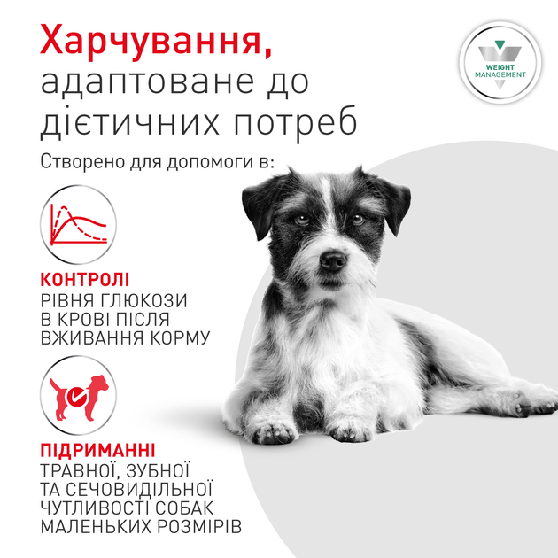 Лікувальний корм Royal Canin Glycobalance Small Dog Сухий корм-дієта для контролю рівня глюкози при цукровому діабеті в дорослих собак малих порід 1,5 кг (R606107) - зображення 3