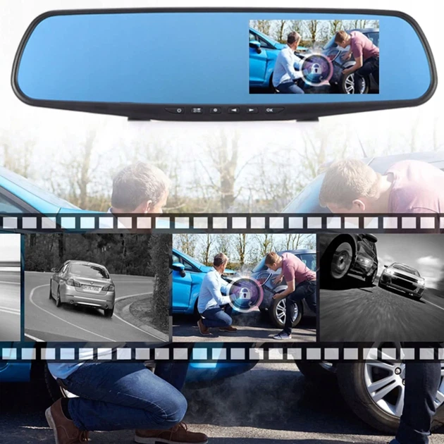 Видеорегистратор-зеркало 4.3" Retoo M011 / Full HD / 170° / Дополнительная камера / Черный Б/В - изображение 3