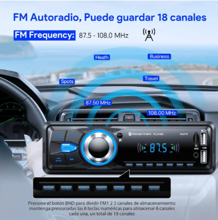 Автомобильное радио с Bluetooth Chismos N2215 1DIN - изображение 3