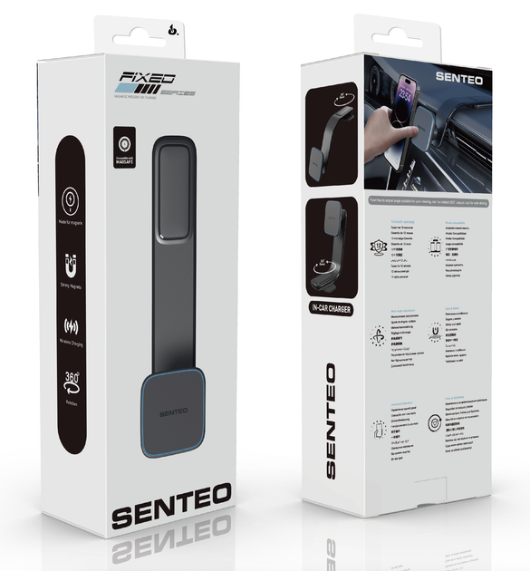 Автотримач Senteo SH-05 Fixed Wireless charging 15W Dashboard Black - Фото 3 Автотримач Senteo SH-05 Fixed Wireless charging 15W Dashboard Black - изображение 3