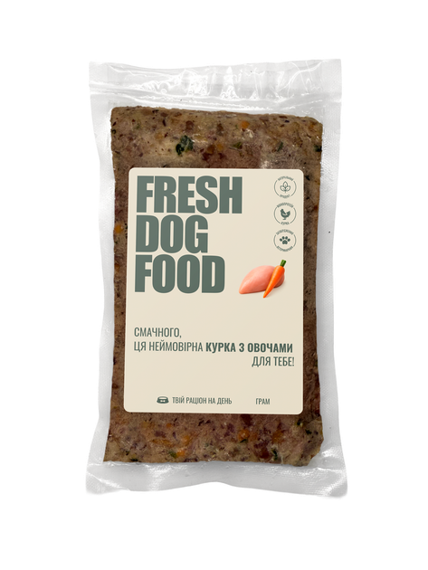 Натуральний корм для собак Fresh Dog Food з куркою 500 г - Фото 1 Натуральний корм для собак Fresh Dog Food з куркою 500 г - зображення 1