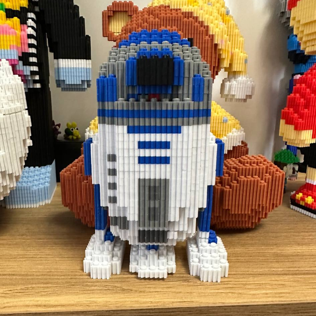 Конструктор 3д для взрослых и детей ArcaneBrick "R2-D2" 18см сборный блочный конструктор р2д2 в виде 3D из Звёздные Войны - изображение 8