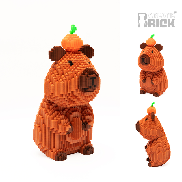 Конструктор 3д для дорослих і дітей ArcaneBrick "Капібара" 33 см збірний блочний конструктор тварина у формі 3D інтер'єрний - зображення 2