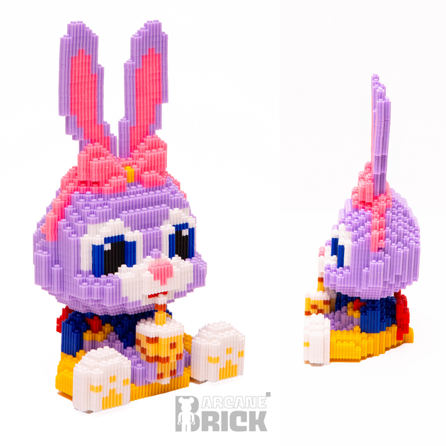 Конструктор 3д для дорослих і дітей ArcaneBrick "Coffee Rabbit" 27 см збірний блоковий конструктор тварина у формі 3D інтер'єрний - зображення 3