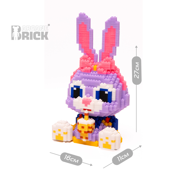 Конструктор 3д для дорослих і дітей ArcaneBrick "Coffee Rabbit" 27 см збірний блоковий конструктор тварина у формі 3D інтер'єрний - зображення 4
