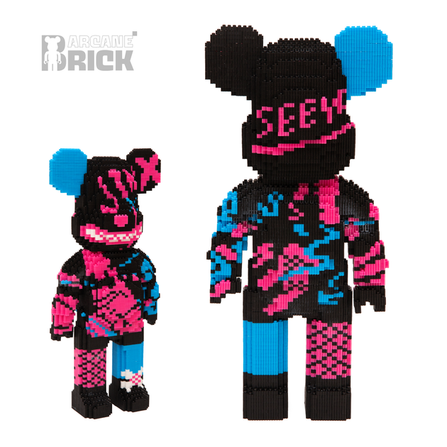 Конструктор 3д для взрослых и детей ArcaneBrick "Graffiti" 48см сборный блочный медведь конструктор magic blocks в форме 3D мишки - изображение 3