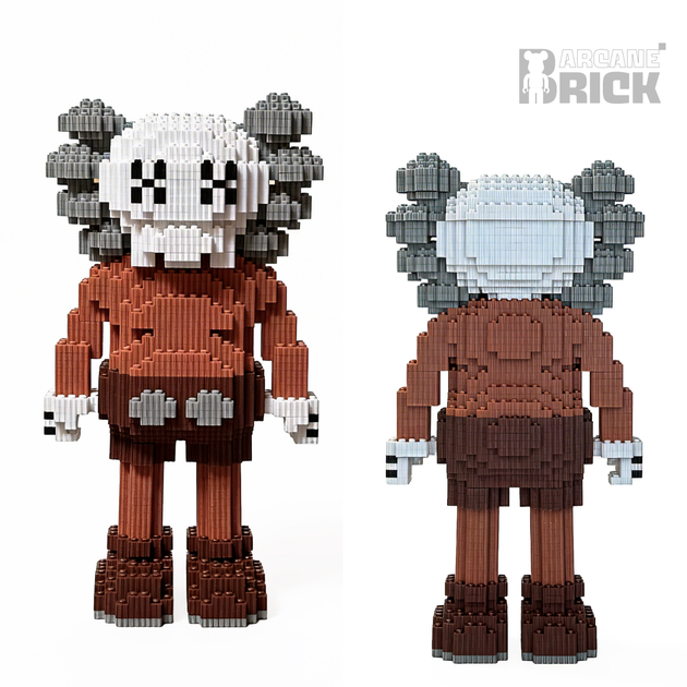 Конструктор 3д для взрослых и детей ArcaneBrick "Kaws Companion" 35см сборный блочный конструктор в форме 3D дизайнерская фигурка - изображение 2