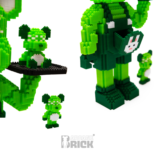 Конструктор 3д "Green Chef Mouse" 47 см для дорослих і дітей збірний блоковий magic blocks інтер'єрний 3D конструктор мишеня - зображення 2