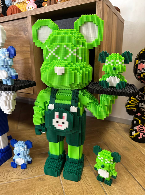 Конструктор 3д "Green Chef Mouse" 47 см для дорослих і дітей збірний блоковий magic blocks інтер'єрний 3D конструктор мишеня - зображення 10