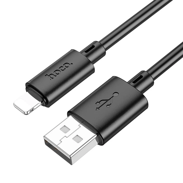 Кабель HOCO Lightning Gratified charging data cable (packaged) X88 |1m, 2.4A| black - Фото 5 Кабель HOCO Lightning Gratified charging data cable (packaged) X88 |1m, 2.4A| black - изображение 5