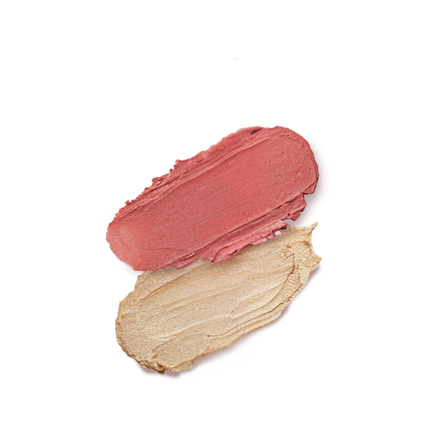 Хайлайтер і рум'яна Bogenia Match Stick Highlighter & Blush комбіновані, стік (BG637), 02 Світло-бежевий / Світло-вишневий - изображение 2