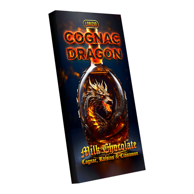 Шоколад молочный Lorizio с изюмом, корицей и коньяком "COGNAC DRAGON" 100 г - Фото 2 Шоколад молочный Lorizio с изюмом, корицей и коньяком "COGNAC DRAGON" 100 г - изображение 2
