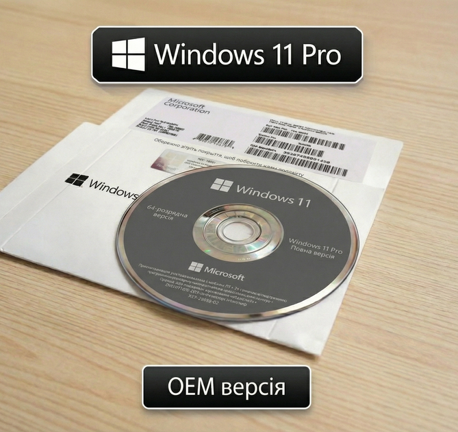 Windows 11 Професійна 64-bit на 1ПК (OEM версія для збирачів, українська мова) (FQC-10557) - Уценка - Фото 1 Windows 11 Професійна 64-bit на 1ПК (OEM версія для збирачів, українська мова) (FQC-10557) - Уценка - изображение 1