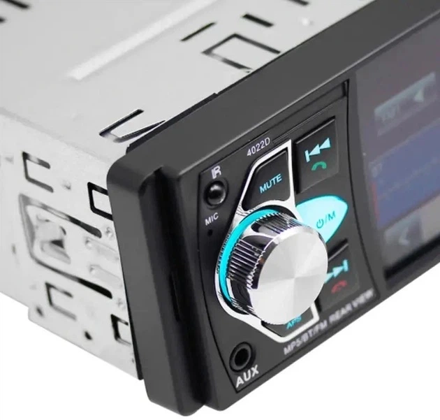 Автомагнітола UKC-4022 1DIN 4.1 дюйма Bluetooth Mirror Link USB microSD AUX FM 4x45W мультимедійна магнітола з камерою заднього виду голосове керування - изображение 2