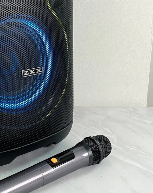Акустична переносна колонка ZXX Bluetooth з мікрофоном, караоке, FM-радіо, USB, TF, AUX, LED-підсвітка, TWS - зображення 5
