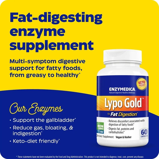 Комплекс ферментів Enzymedica Lypo Gold 60 капсул (670480981306) - зображення 3