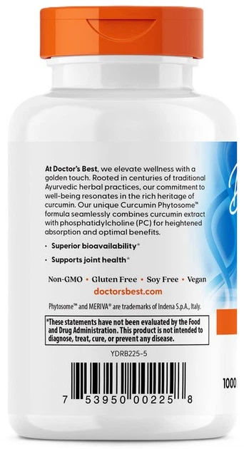 Kurkumina Doctor's Best Curcumin Phytosome z Meriva 500 mg 60 kapsułek (753950002258) - obraz 3