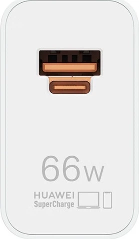 Мережевий зарядний пристрій Huawei 66W USB-A/C Fusion White - Фото 3 Мережевий зарядний пристрій Huawei 66W USB-A/C Fusion White - зображення 3