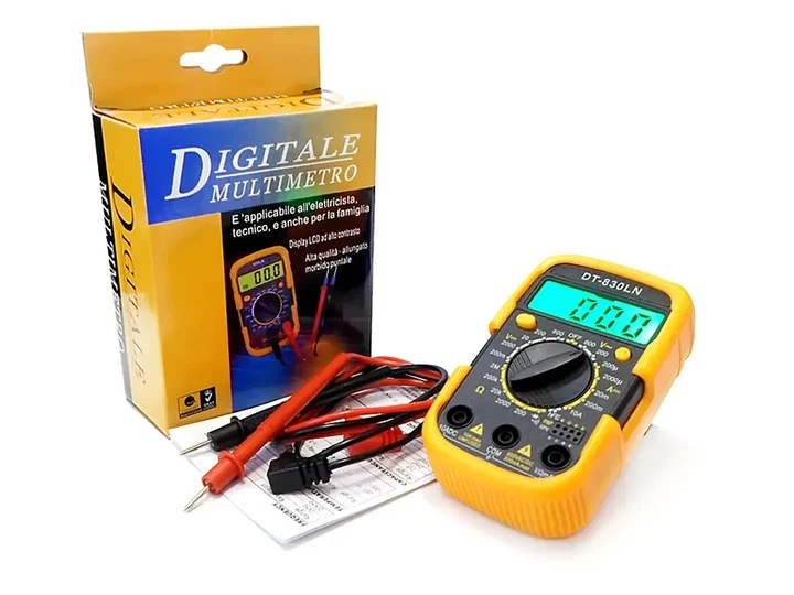 Мультиметр цифровий DT-830LN 10A тестер мультиметр з продзвонкою, вольтметр амперметр з щупами - зображення 2