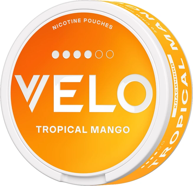 Бестабачные никотиновые подушечки Velo Tropical Mango Классический (4820270365267) - Фото 2 Бестабачные никотиновые подушечки Velo Tropical Mango Классический (4820270365267) - изображение 2