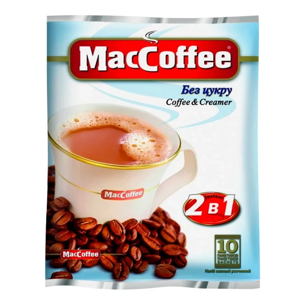 Кавовий напій 2в1 MacCoffee Без цукру 12 г х 10 шт - Фото 1 Кавовий напій 2в1 MacCoffee Без цукру 12 г х 10 шт - изображение 1