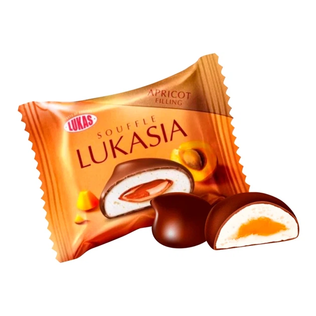 Цукерки Lukas Lukasia з абрикосовою начинкою 2.5 кг - Фото 1 Цукерки Lukas Lukasia з абрикосовою начинкою 2.5 кг - зображення 1