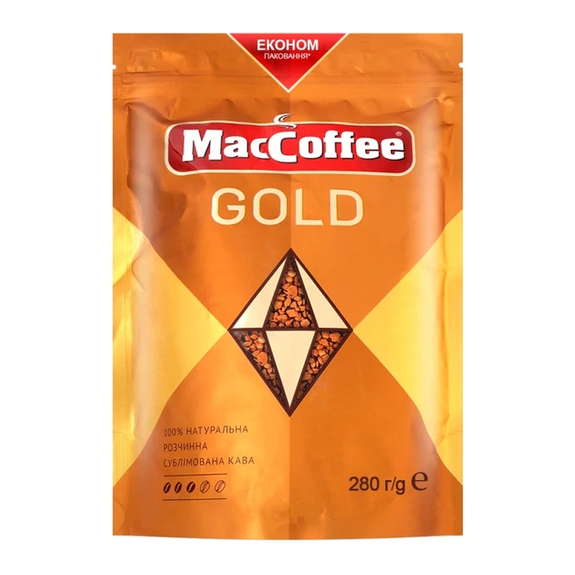 Кава розчинна MacCoffee Gold 280 г - Фото 1 Кава розчинна MacCoffee Gold 280 г - изображение 1