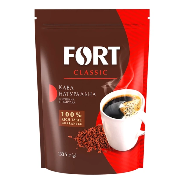 Кава розчинна Fort у гранулах 285 г - Фото 1 Кава розчинна Fort у гранулах 285 г - изображение 1