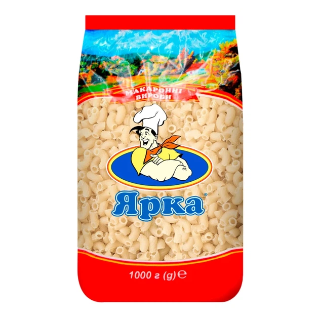 Макарони Ярка Ріжка любительська 1 кг - Фото 1 Макарони Ярка Ріжка любительська 1 кг - зображення 1