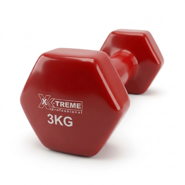 Гантелі для фітнесу 3 кг червона XTDBH-3R 1шт. X-TREME - зображення 7