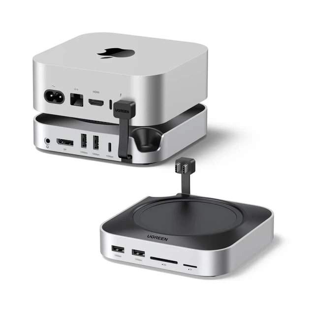 Док-станция UGREEN CM841 (65488) для MacMiniM4 с 2xUSB-C to DP1.4 4K240Hz 4xUSB-A 3.2 10Gbps USB-C 3.2 10Gbps SD TF M.2 Nvme10Gbps - Фото 2 Док-станция UGREEN CM841 (65488) для MacMiniM4 с 2xUSB-C to DP1.4 4K240Hz 4xUSB-A 3.2 10Gbps USB-C 3.2 10Gbps SD TF M.2 Nvme10Gbps - изображение 2