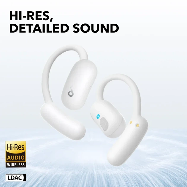 Бездротові навушники Anker Soundcore AeroFit 2, White, Hi-Res, LDAC, 42H, IP55, Bluetooth 5.4, Wireless Charge, BassTurbo - Фото 6 Бездротові навушники Anker Soundcore AeroFit 2, White, Hi-Res, LDAC, 42H, IP55, Bluetooth 5.4, Wireless Charge, BassTurbo - зображення 6