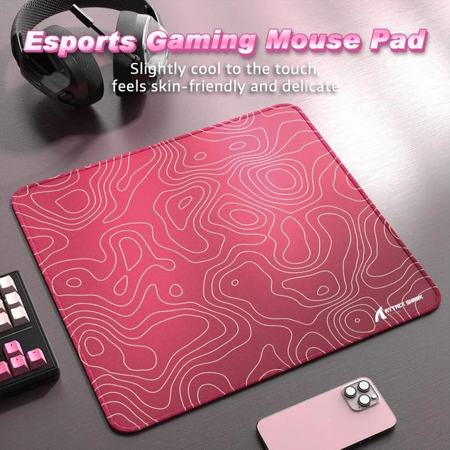 Ігрова поверхня ATTACK SHARK CM02 Black 450x400 мм (XL) Гладка Поверхня, 4мм Товщина PINK/РОЖЕВИЙ (CM02PC) - зображення 2