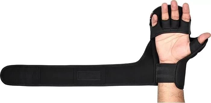 Тренувальні рукавиці RDX GRAPPLING GLOVES SHOOTER NEW AURA F17 Чорний, Червоний S (GSR-F17BR S) - изображение 4