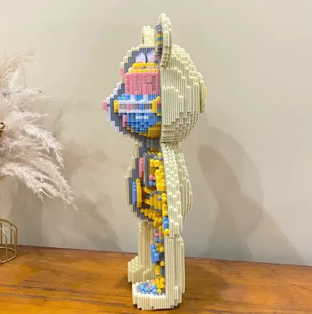 Конструктор медведик Bearbrick скелет 3000 деталей 40 см - изображение 2