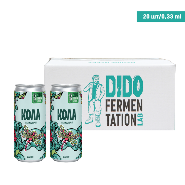 Упаковка безалкогольного напою Крафтова Кола DIDO Без калорій, 330 мл × 20 шт. - Фото 1 Упаковка безалкогольного напою Крафтова Кола DIDO Без калорій, 330 мл × 20 шт. - зображення 1