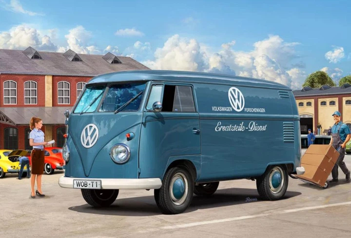 Збірна модель 1:16 автомобіль VW T1 Panel Van - 75 Years of the VW Revell 07742 - изображение 8