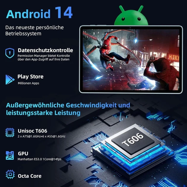 Планшет 11" COLORROOM C5 6+6/128Gb 8 ядер Android 14 8000 mAh Голубой (102181167) - Уценка - Фото 3 Планшет 11" COLORROOM C5 6+6/128Gb 8 ядер Android 14 8000 mAh Голубой (102181167) - Уценка - изображение 3