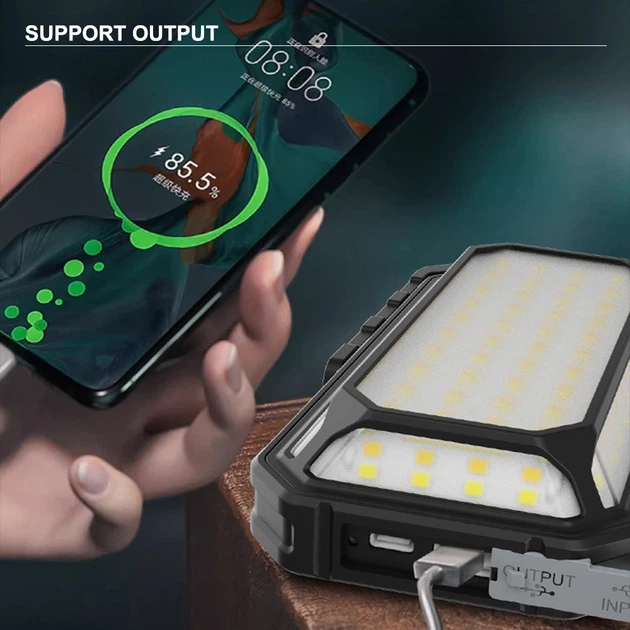 Потужний портативний світильник 120–1200 lm, 10000 mAh Коричневий - зображення 12