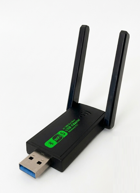 Сетевой адаптер Bluetooth Wi-Fi USB / WiFi 5 Bluetooth 4.2 AC1300 2.4/5Ghz / Беспроводной USB приемник - Фото 1 Сетевой адаптер Bluetooth Wi-Fi USB / WiFi 5 Bluetooth 4.2 AC1300 2.4/5Ghz / Беспроводной USB приемник - изображение 1