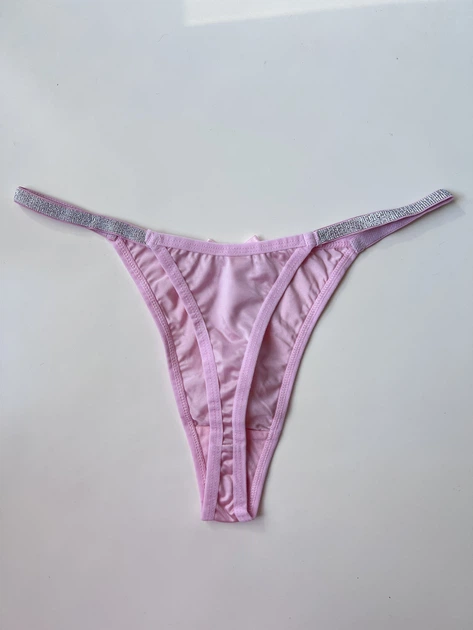 Жіночі трусики стрінги з блискучими лямками Honey Fashion Accessories M/L рожевий (2-111) - зображення 3