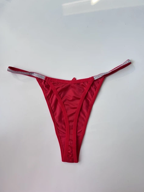 Жіночі трусики стрінги з блискучими лямками Honey Fashion Accessories M/L червоний (2-111) - зображення 2