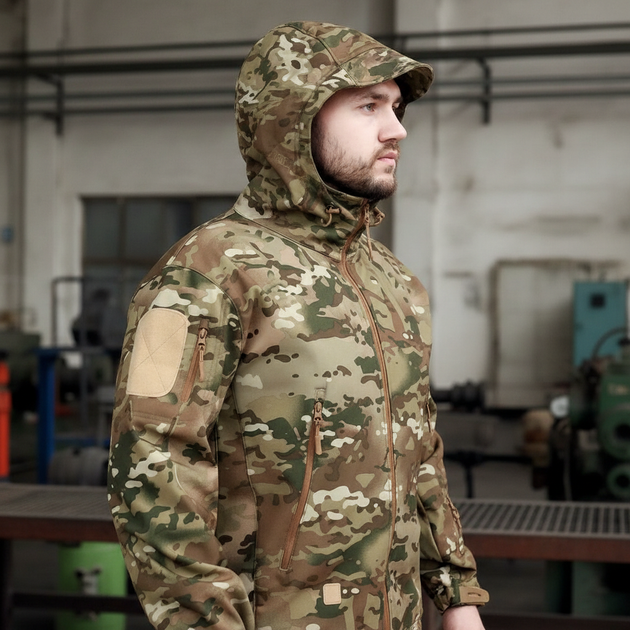 Куртка ESDY Softshell софтшелл, тактическая 01. CP мультикам 2XL - изображение 4